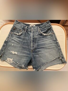 Agolde Light Blue High-Rise Denim Shorts DEE SHORTS